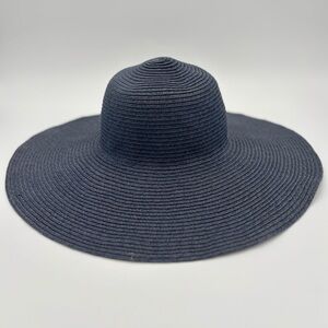 Old Navy Oversized Blue Wide Brim Sun Hat L/XL Straw Summer Beach Hat
